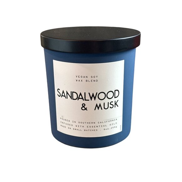 Leoben Company Sandalwood & Musk 9oz 1 Wick Vegan Soy Wax Blend Candle Scented - Picture 1 of 6